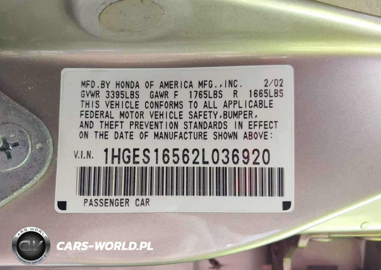 2002 Honda Civic Lx VIN:1HGES16562L036920 - 9