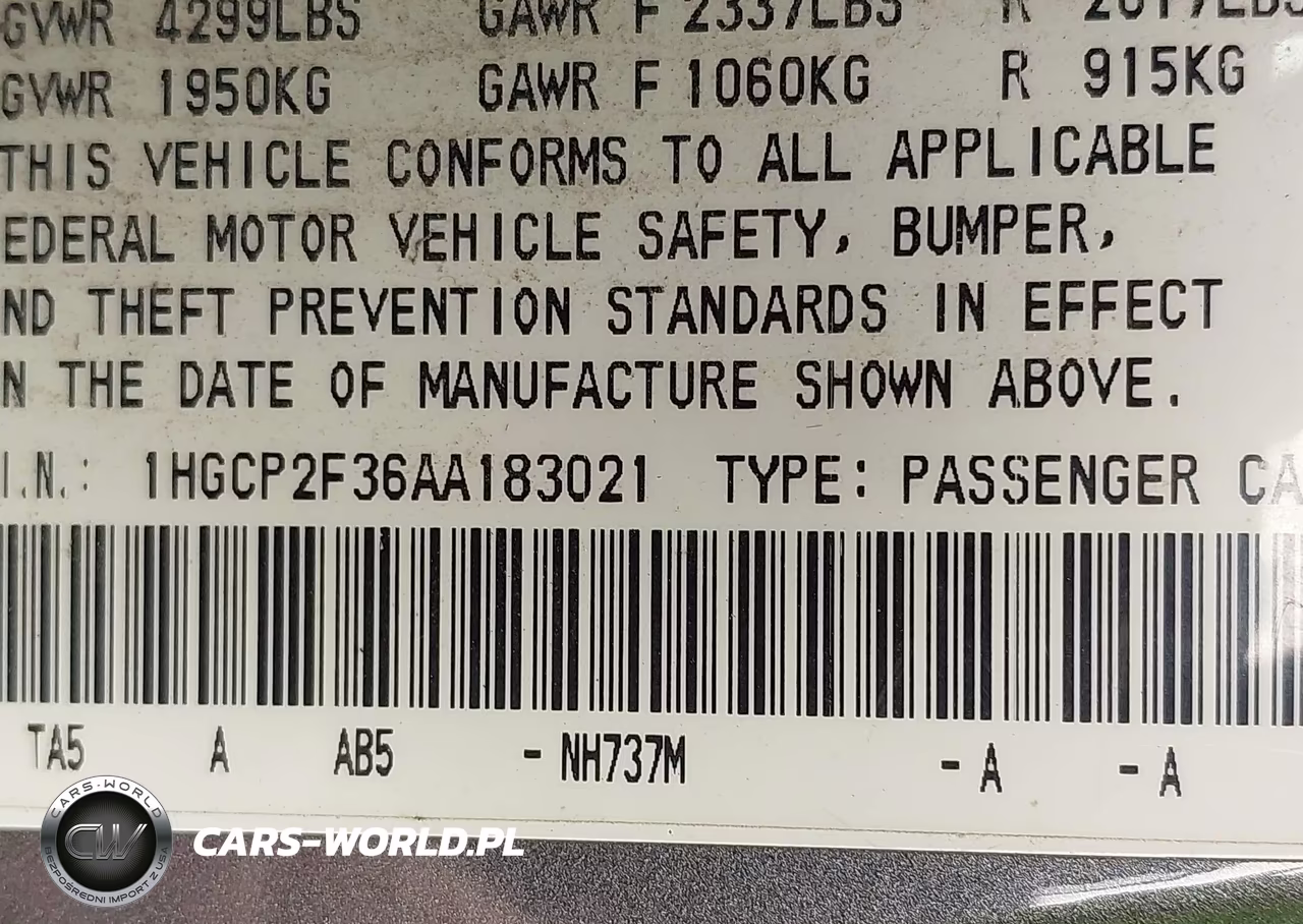 2010 Honda Accord 2.4 Lx VIN:1HGCP2F36AA183021 - 9