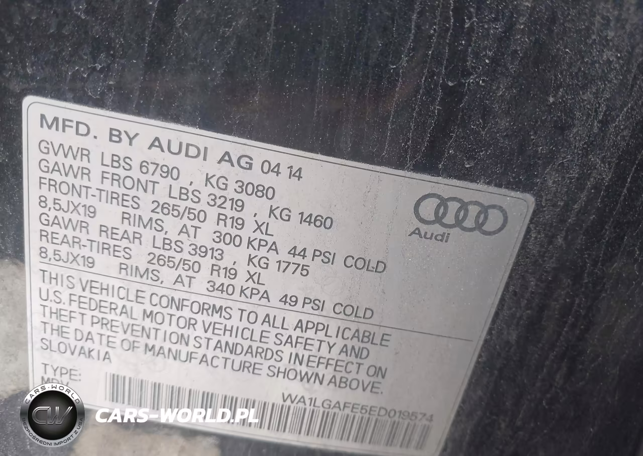 2014 Audi Q7 3.0T Premium VIN:WA1LGAFE5ED019574 - 9