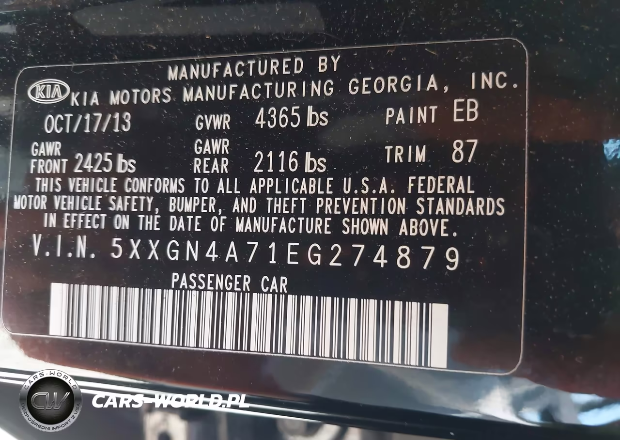 2014 Kia Optima Ex VIN:5XXGN4A71EG274879 - 9