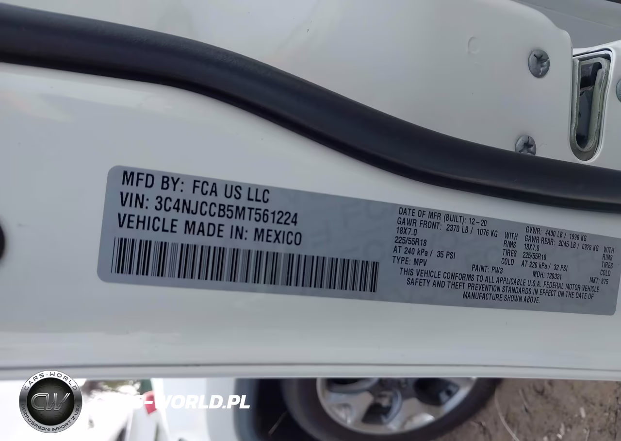 2021 Jeep Compass Limited Fwd VIN:3C4NJCCB5MT561224 - 9