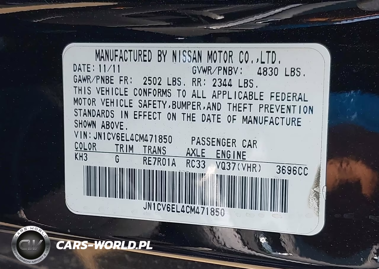 2012 Infiniti G37X VIN:JN1CV6EL4CM471850 - 9