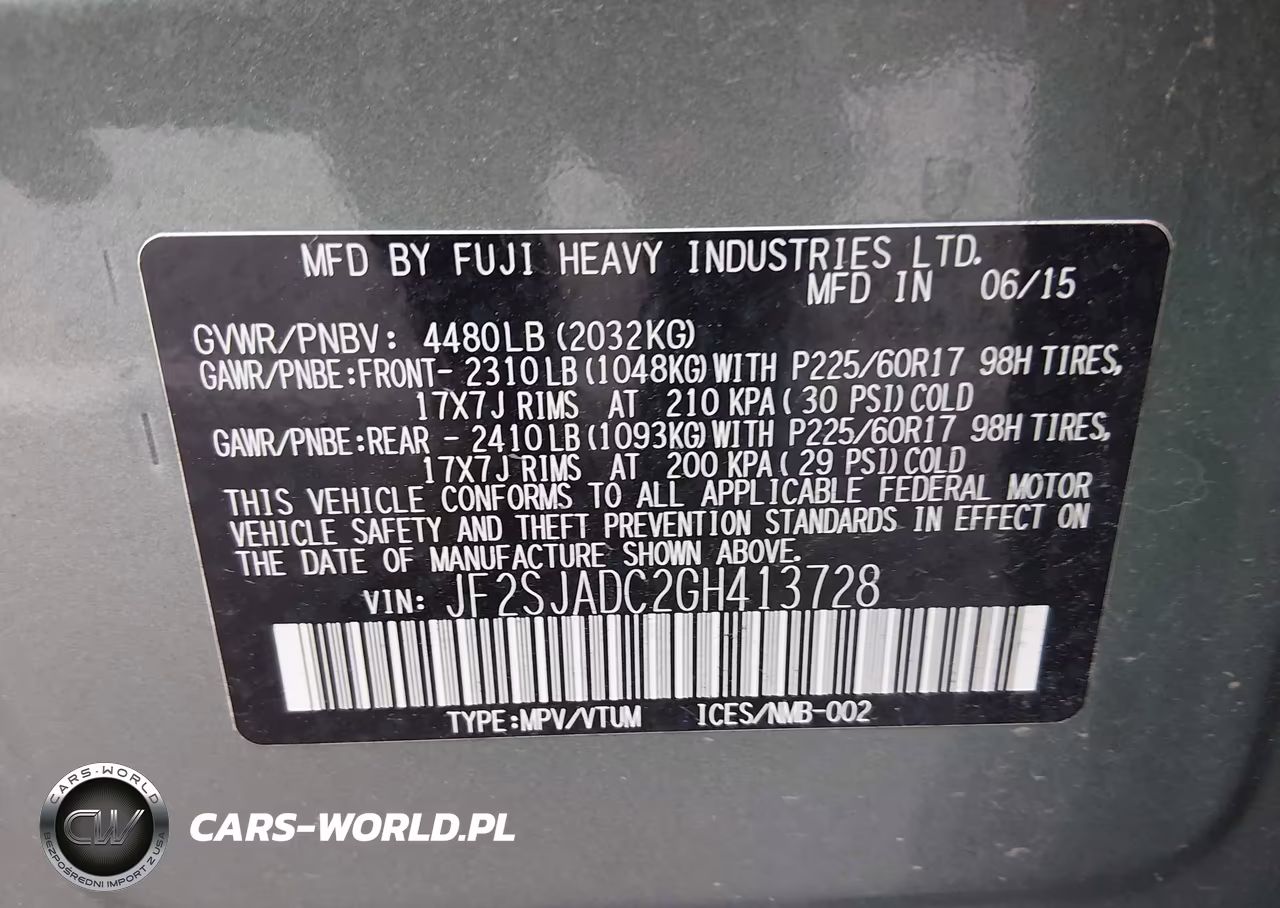 2016 Subaru Forester 2.5I Premium VIN:JF2SJADC2GH413728 - 9