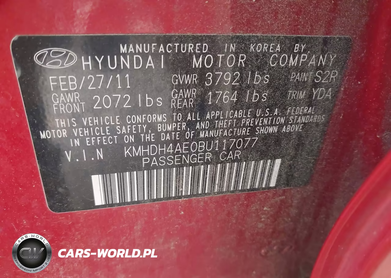 2011 Hyundai Elantra Gls (Ulsan Plant) VIN:KMHDH4AE0BU117077 - 9