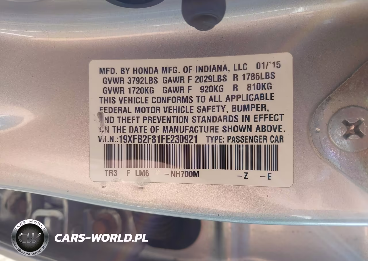 2015 Honda Civic Ex VIN:19XFB2F81FE230921 - 9