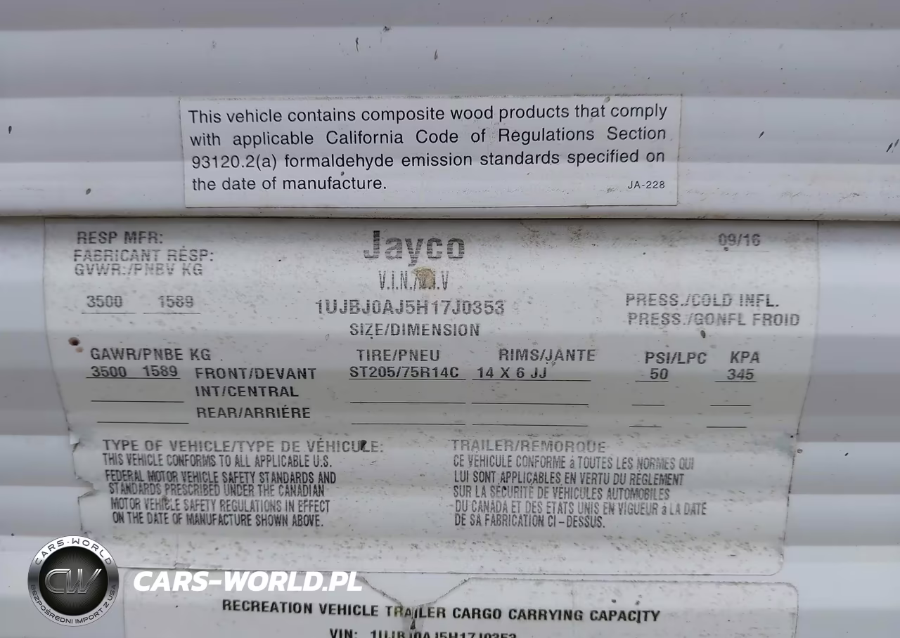 2017 Jayco Other VIN:1UJBJ0AJ5H17J0353 - 9