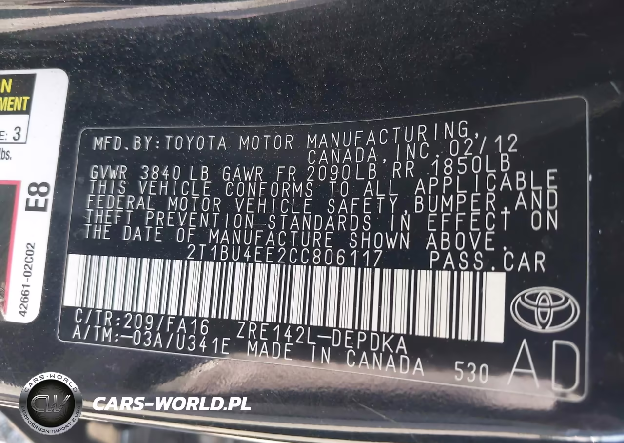 2012 Toyota Corolla L VIN:2T1BU4EE2CC806117 - 9