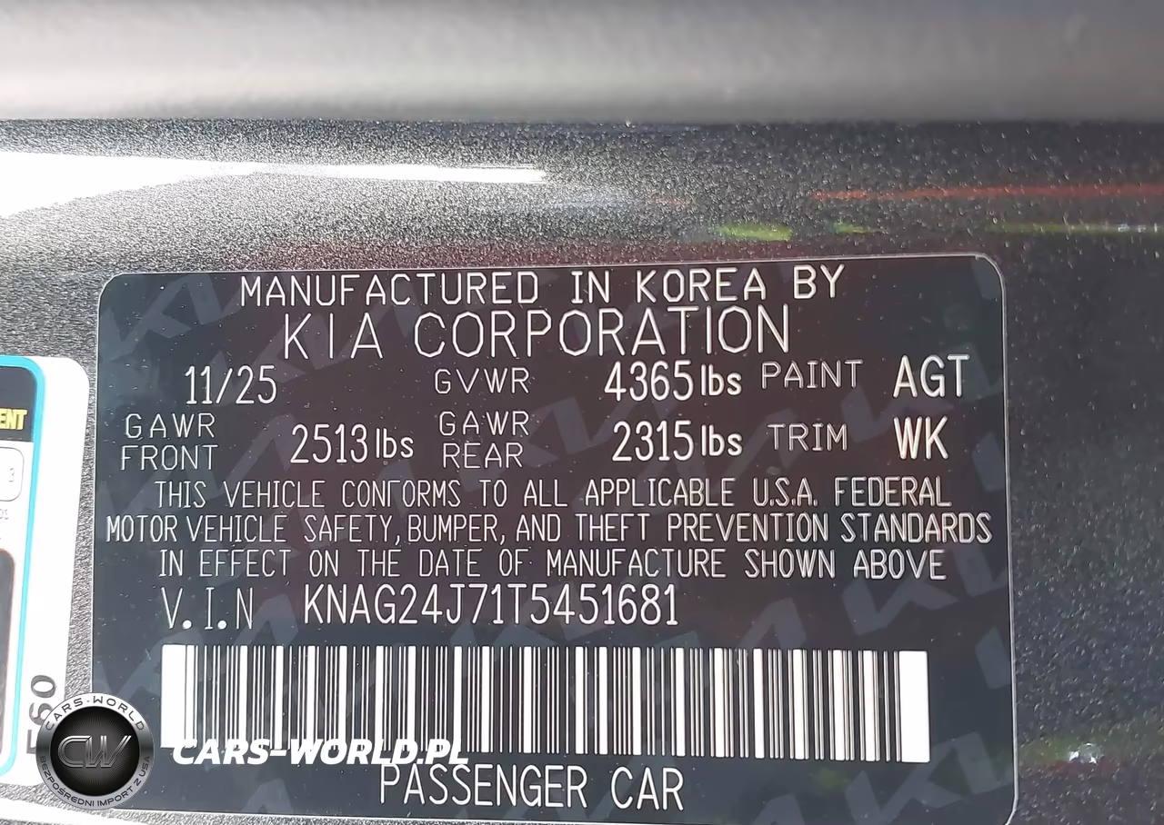 2026 Kia K5 Lxs Fwd VIN:KNAG24J71T5451681 - 9