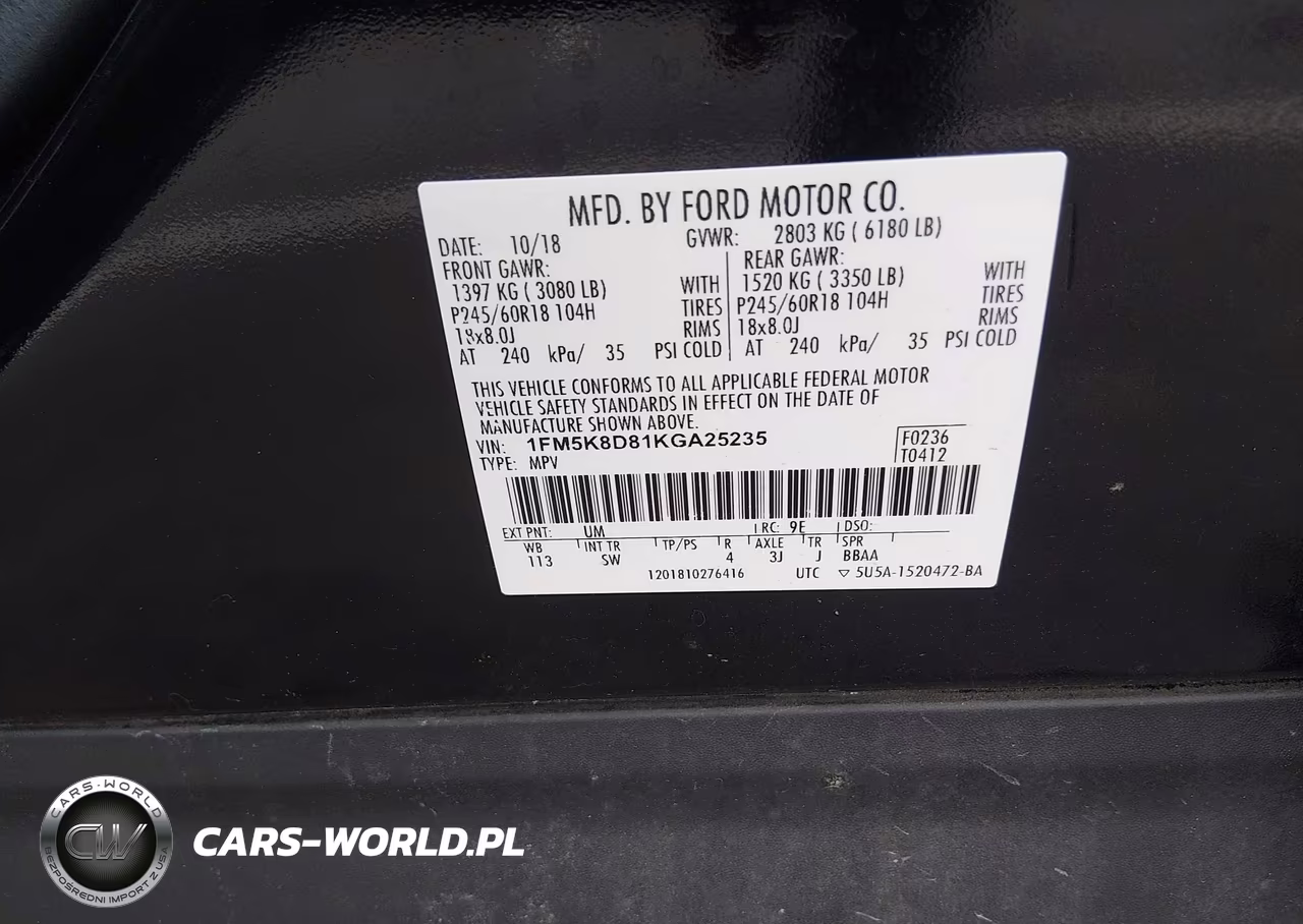 2019 Ford Explorer Xlt VIN:1FM5K8D81KGA25235 - 9
