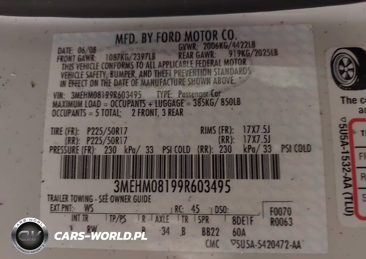 2009 Mercury Milan V6 Premier VIN:3MEHM08199R603495 - 9