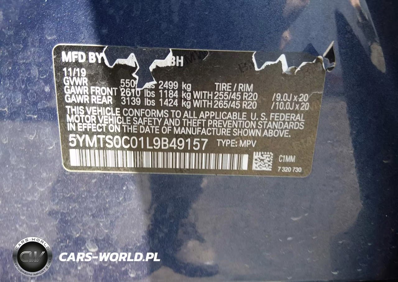 2020 BMW X3 M VIN:5YMTS0C01L9B49157 - 9