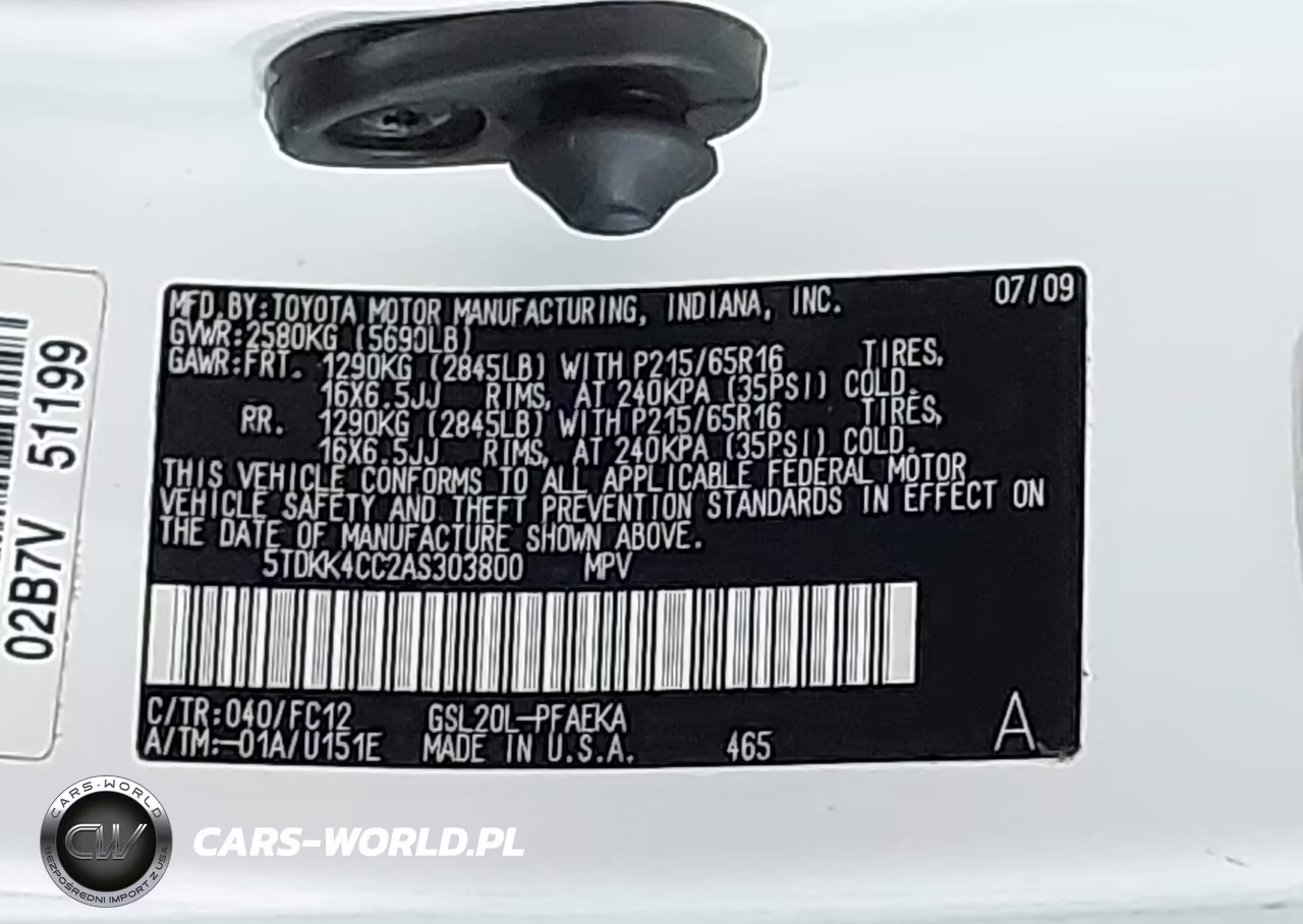 2010 Toyota Sienna Le VIN:5TDKK4CC2AS303800 - 9