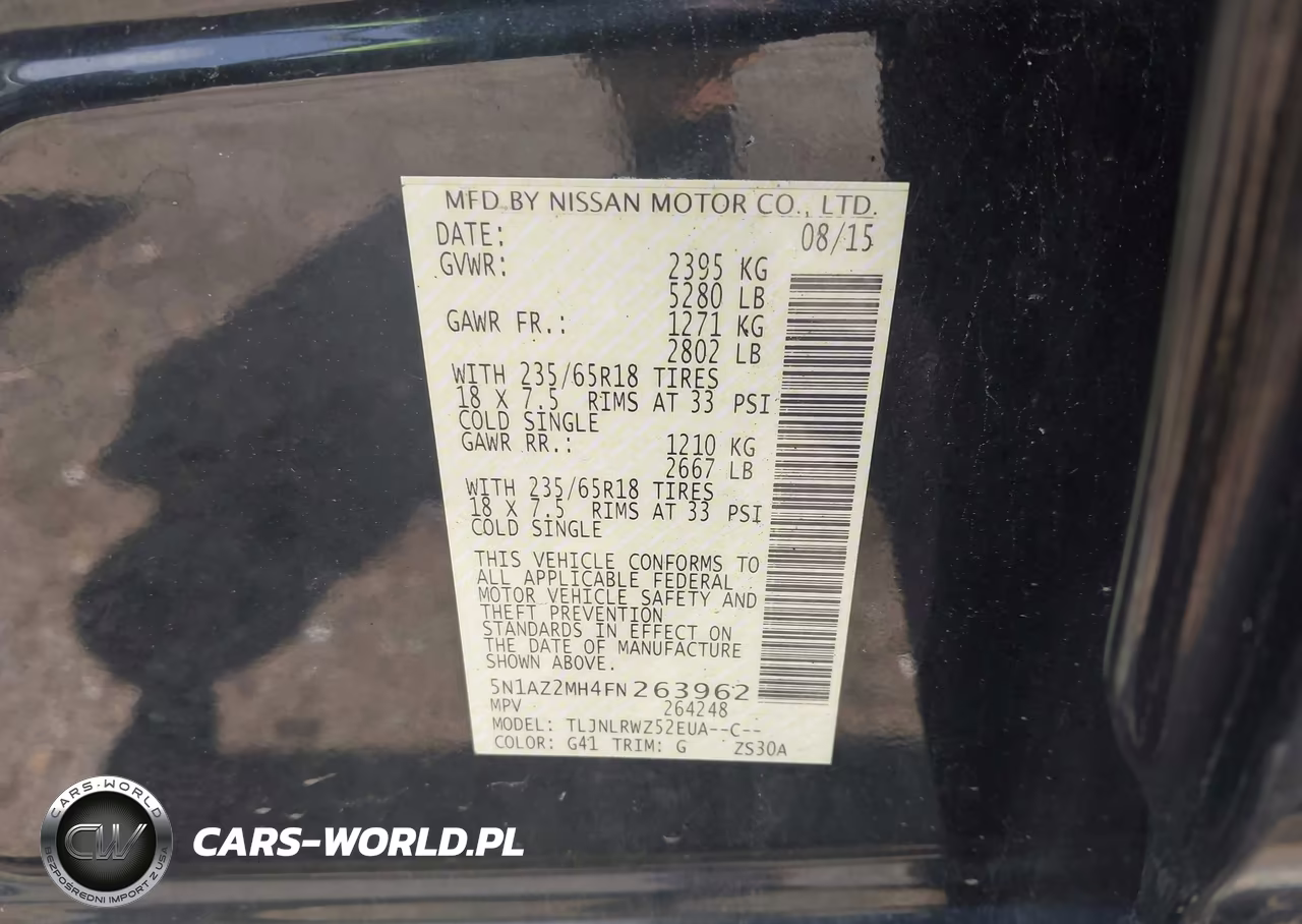 2015 Nissan Murano Sl VIN:5N1AZ2MH4FN263962 - 9
