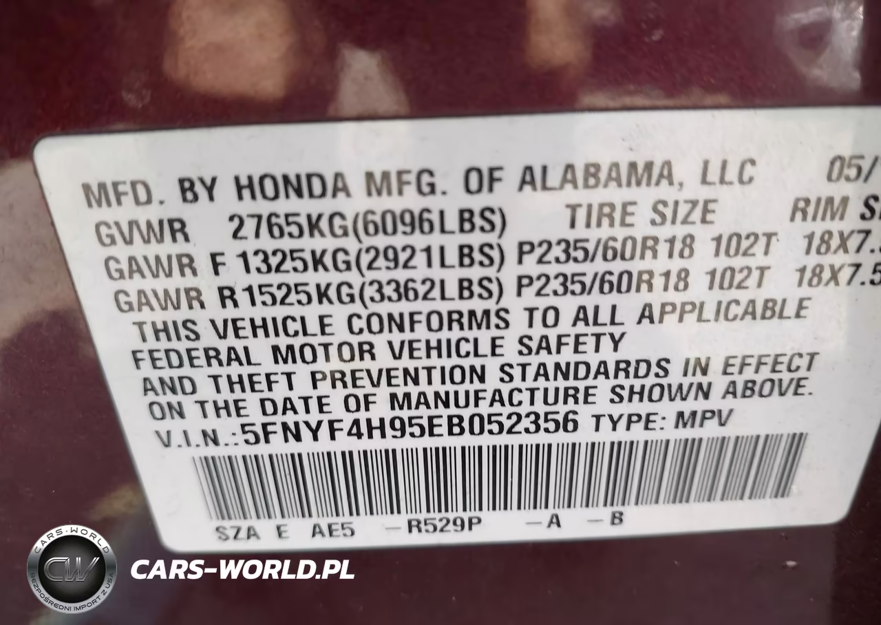 2014 Honda Pilot Touring VIN:5FNYF4H95EB052356 - 9