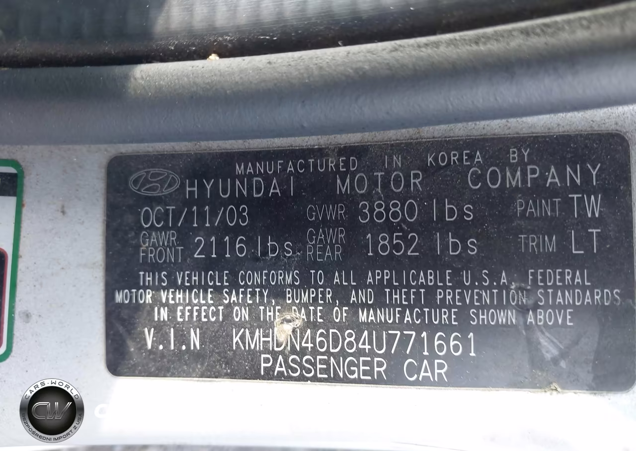 2004 Hyundai Elantra Gls-Gt VIN:KMHDN46D84U771661 - 9