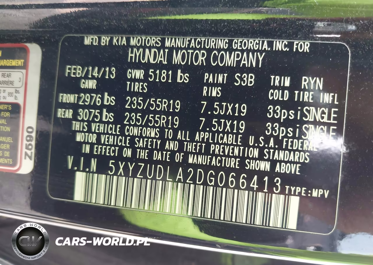 2013 Hyundai Santa Fe Sport 2.0T VIN:5XYZUDLA2DG066413 - 9