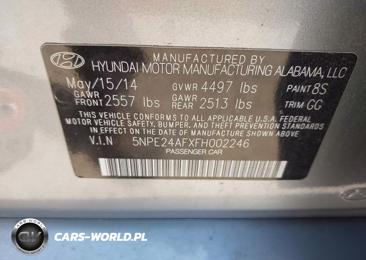 2015 Hyundai Sonata Se VIN:5NPE24AFXFH002246 - 9