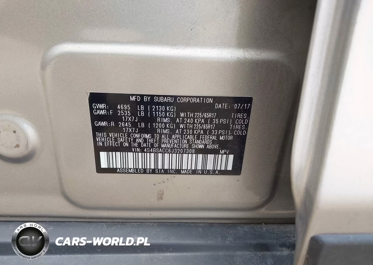 2018 Subaru Outback 2.5I Premium VIN:4S4BSACC6J3207308 - 9