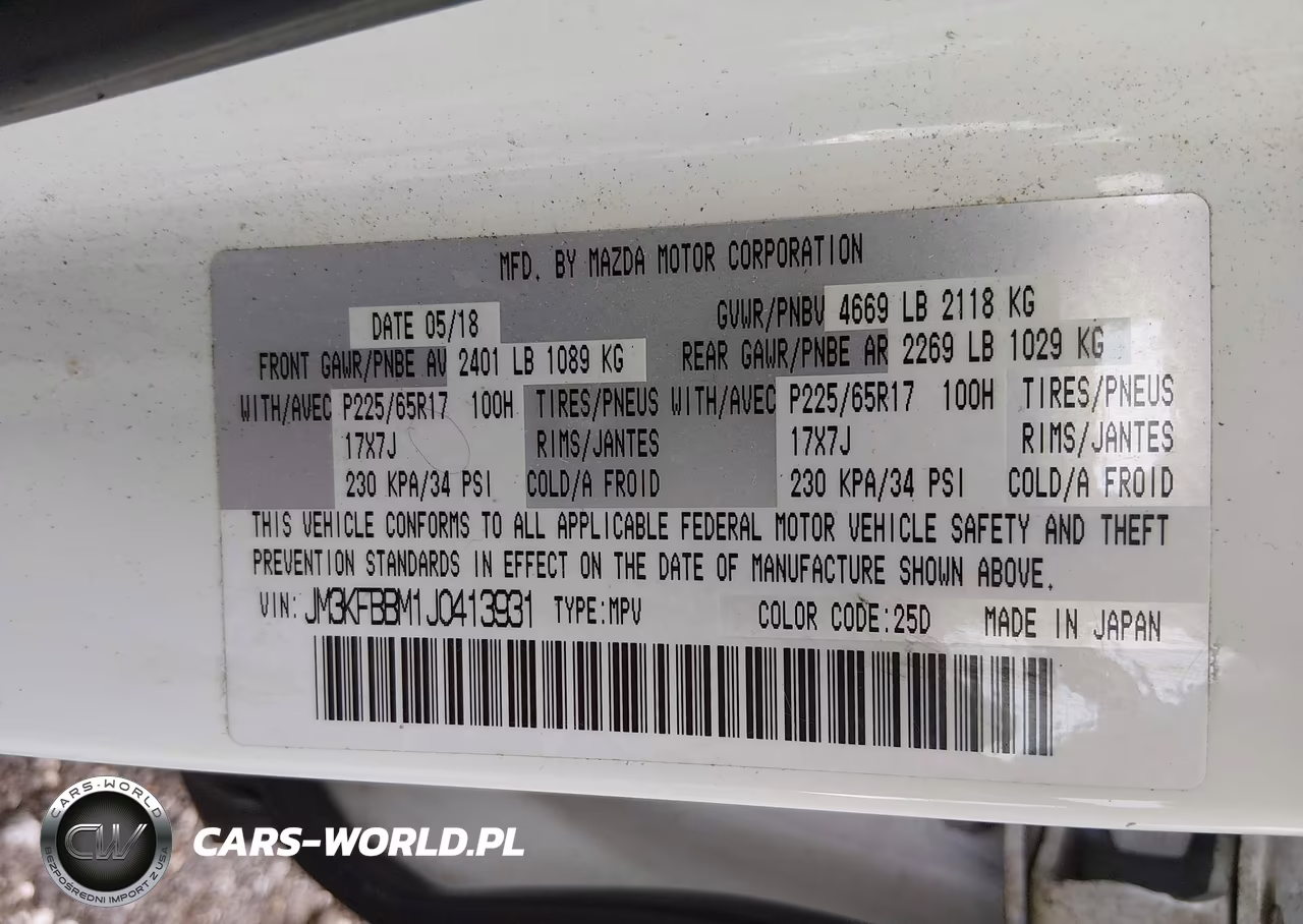 2018 Mazda Cx-5 Sport VIN:JM3KFBBM1J0413931 - 9