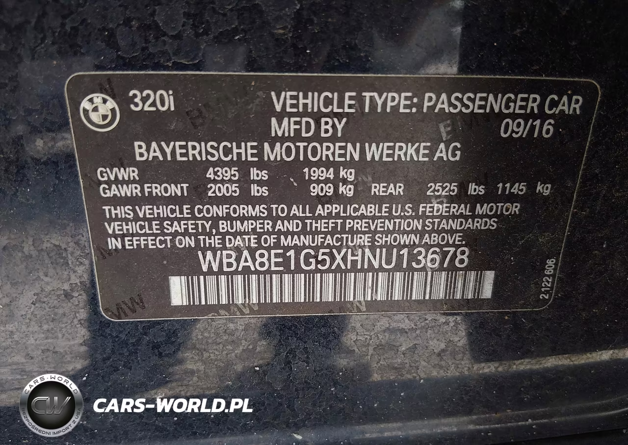 2017 BMW 320I VIN:WBA8E1G5XHNU13678 - 9