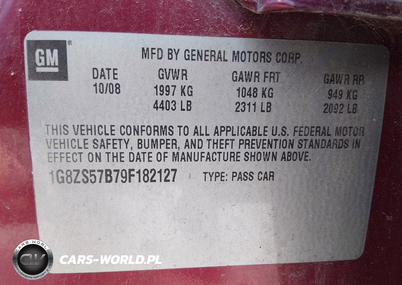 2009 Saturn Aura Xe VIN:1G8ZS57B79F182127 - 9