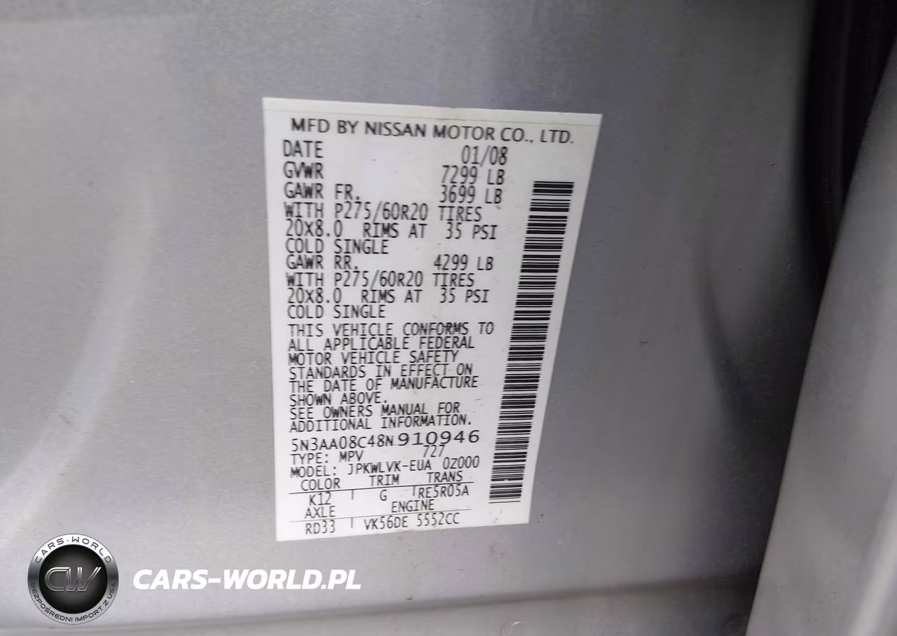 2008 Infiniti Qx56 VIN:5N3AA08C48N910946 - 9