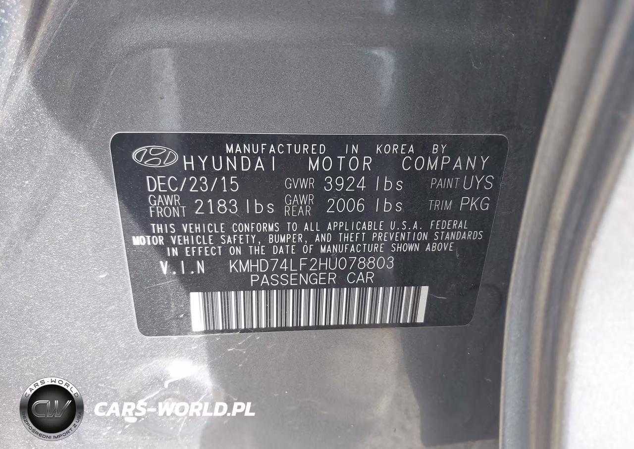 2017 Hyundai Elantra Se VIN:KMHD74LF2HU078803 - 9