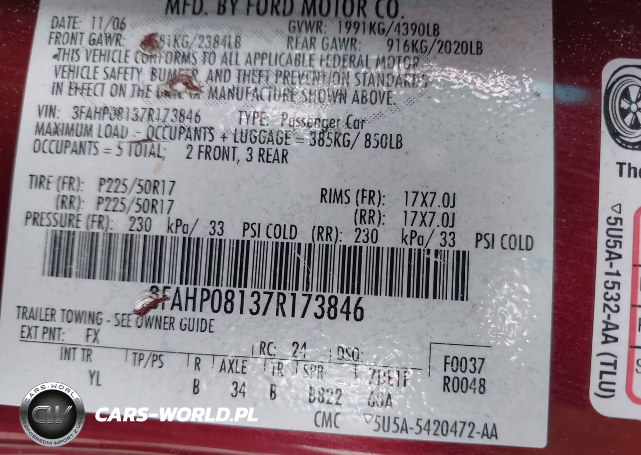 2007 Ford Fusion Sel VIN:3FAHP08137R173846 - 9