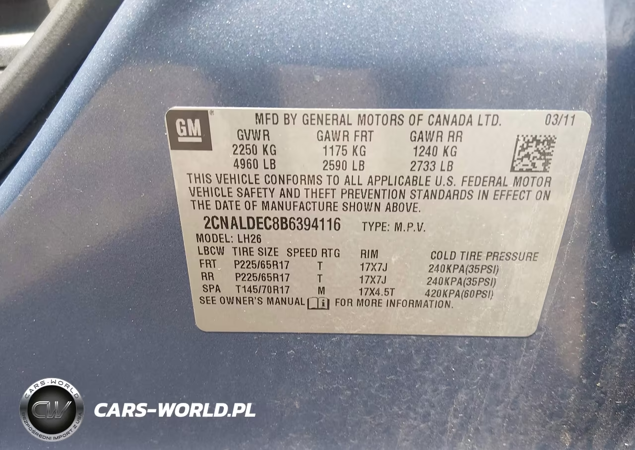 2011 Chevrolet Equinox Lt W-1Lt VIN:2CNALDEC8B6394116 - 9