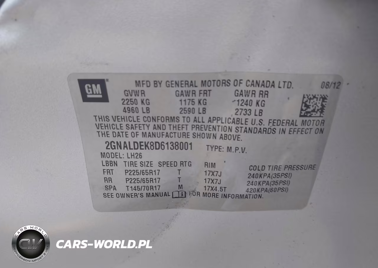 2013 Chevrolet Equinox Lt VIN:2GNALDEK8D6138001 - 9