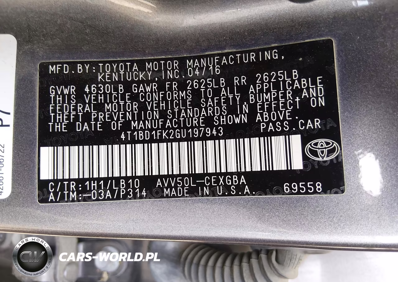 2016 Toyota Camry Hybrid Xle VIN:4T1BD1FK2GU197943 - 9