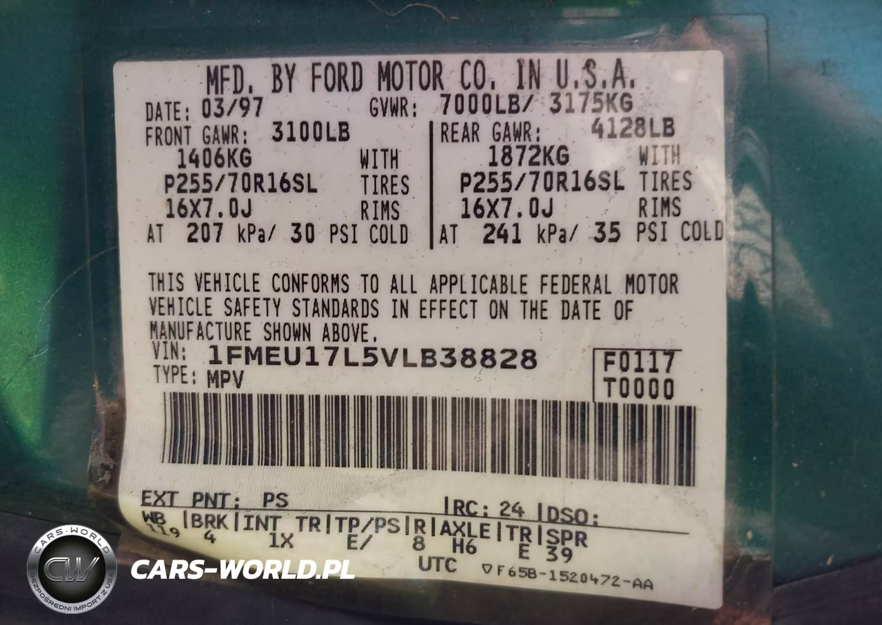 1997 Ford Expedition Eddie Bauer-Xlt VIN:1FMEU17L5VLB38828 - 9