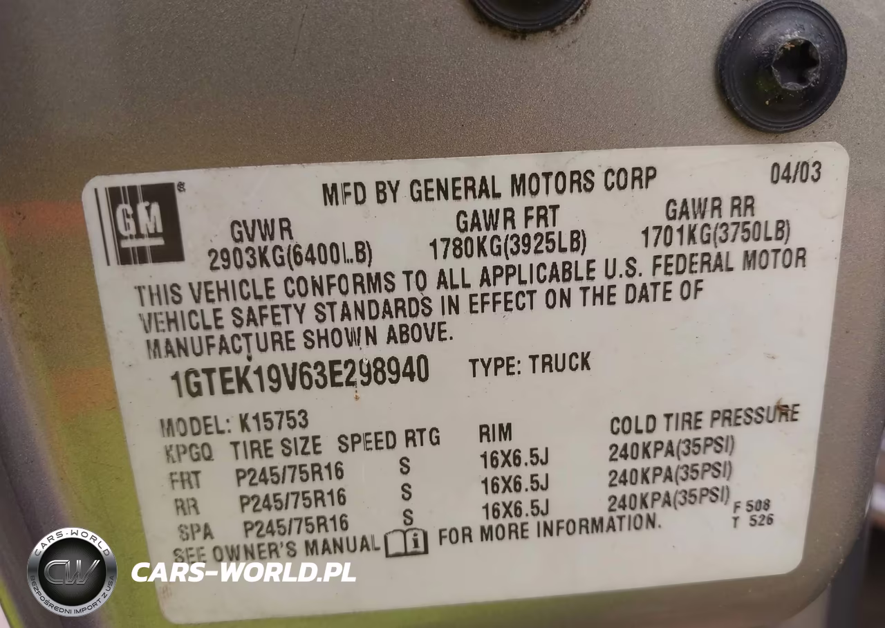 2003 GMC Sierra 1500 Sle VIN:1GTEK19V63E298940 - 9