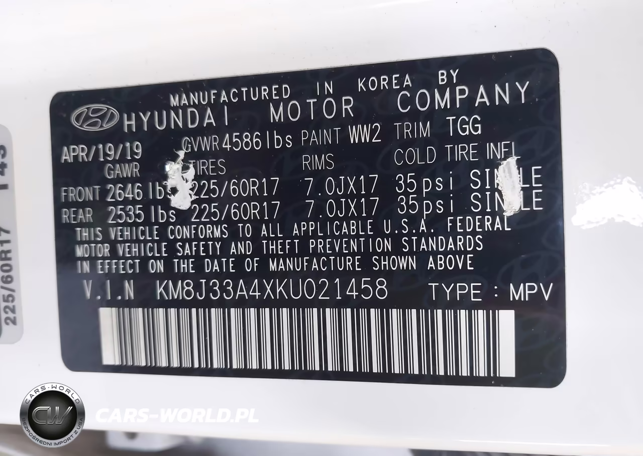 2019 Hyundai Tucson Value VIN:KM8J33A4XKU021458 - 9