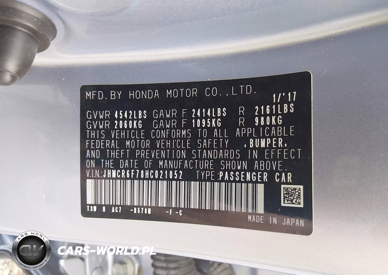 2017 Honda Accord Hybrid Touring VIN:JHMCR6F78HC021052 - 9