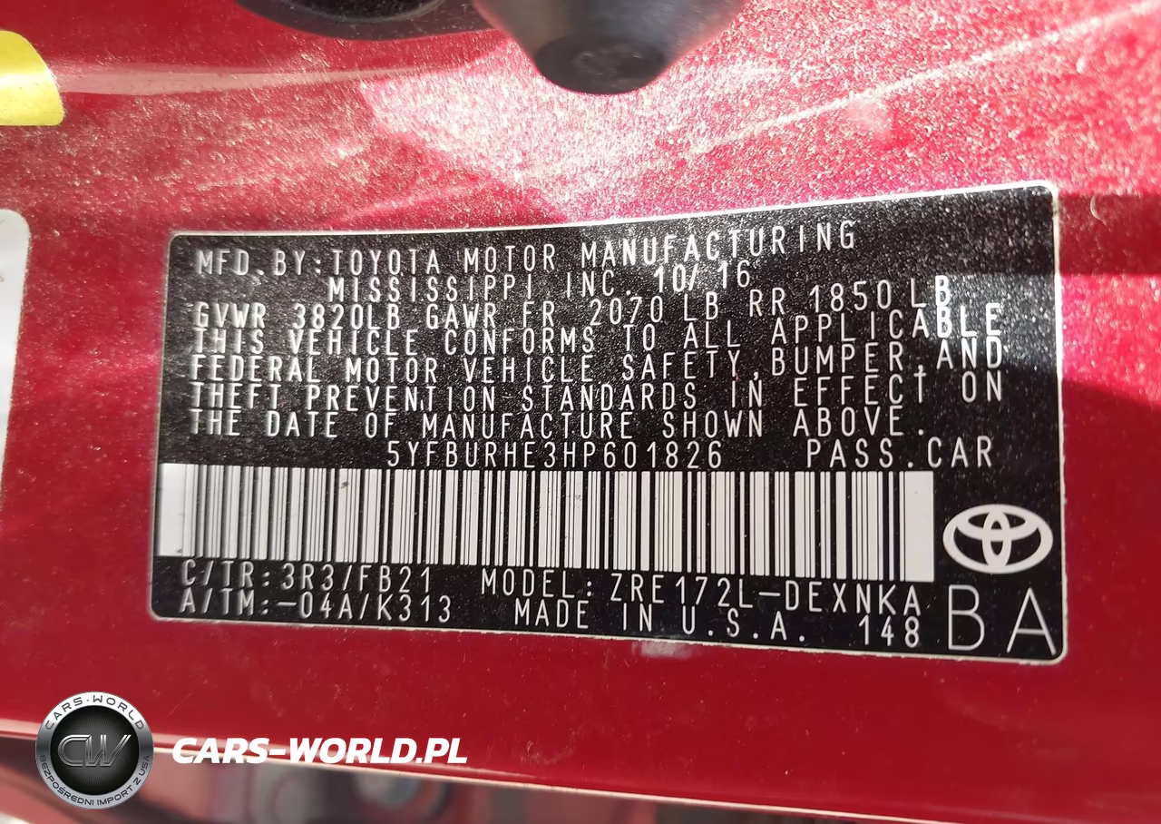 2017 Toyota Corolla Le VIN:5YFBURHE3HP601826 - 9