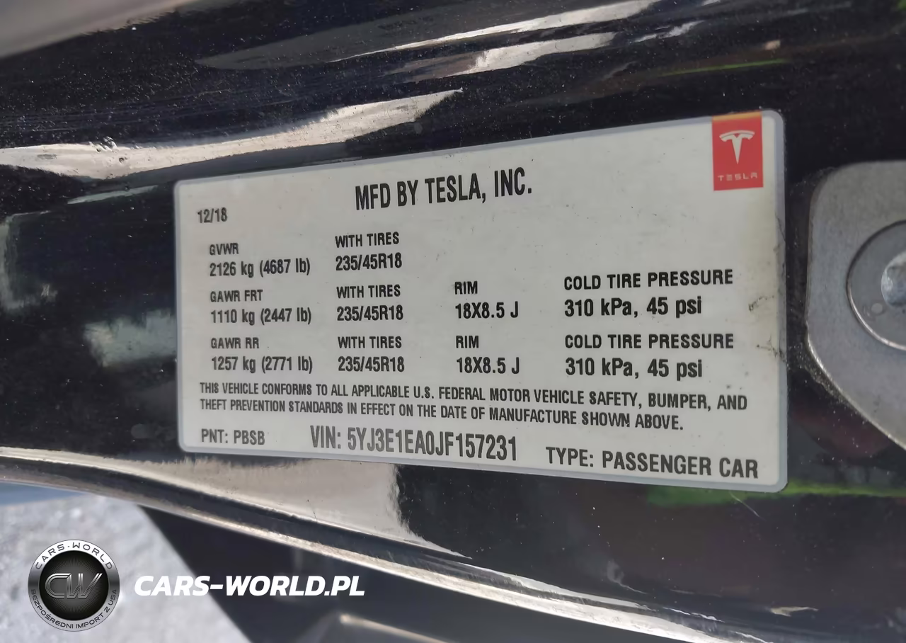 2018 Tesla Model 3 Long Range-Mid Range VIN:5YJ3E1EA0JF157231 - 9