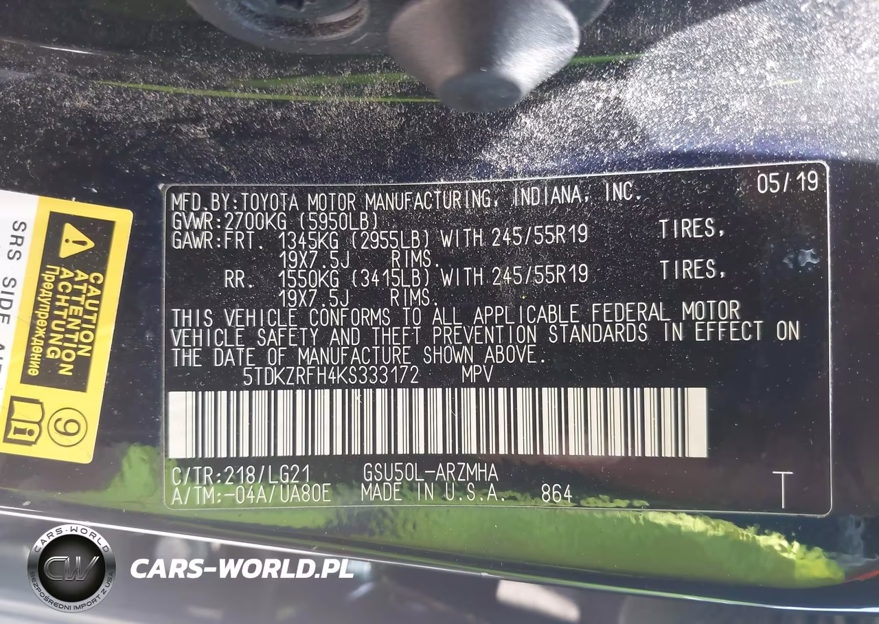 2019 Toyota Highlander Se VIN:5TDKZRFH4KS333172 - 9