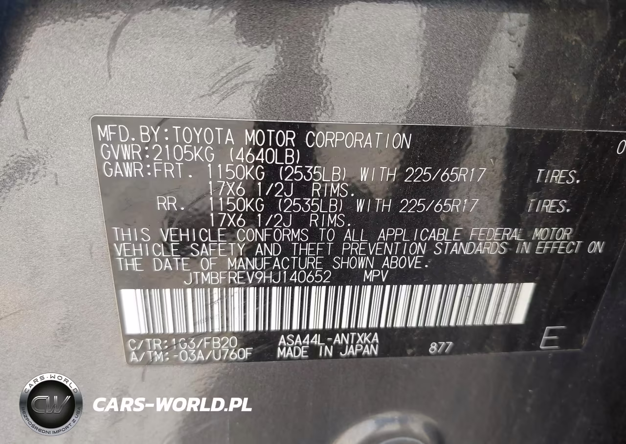 2017 Toyota Rav4 Le VIN:JTMBFREV9HJ140652 - 9