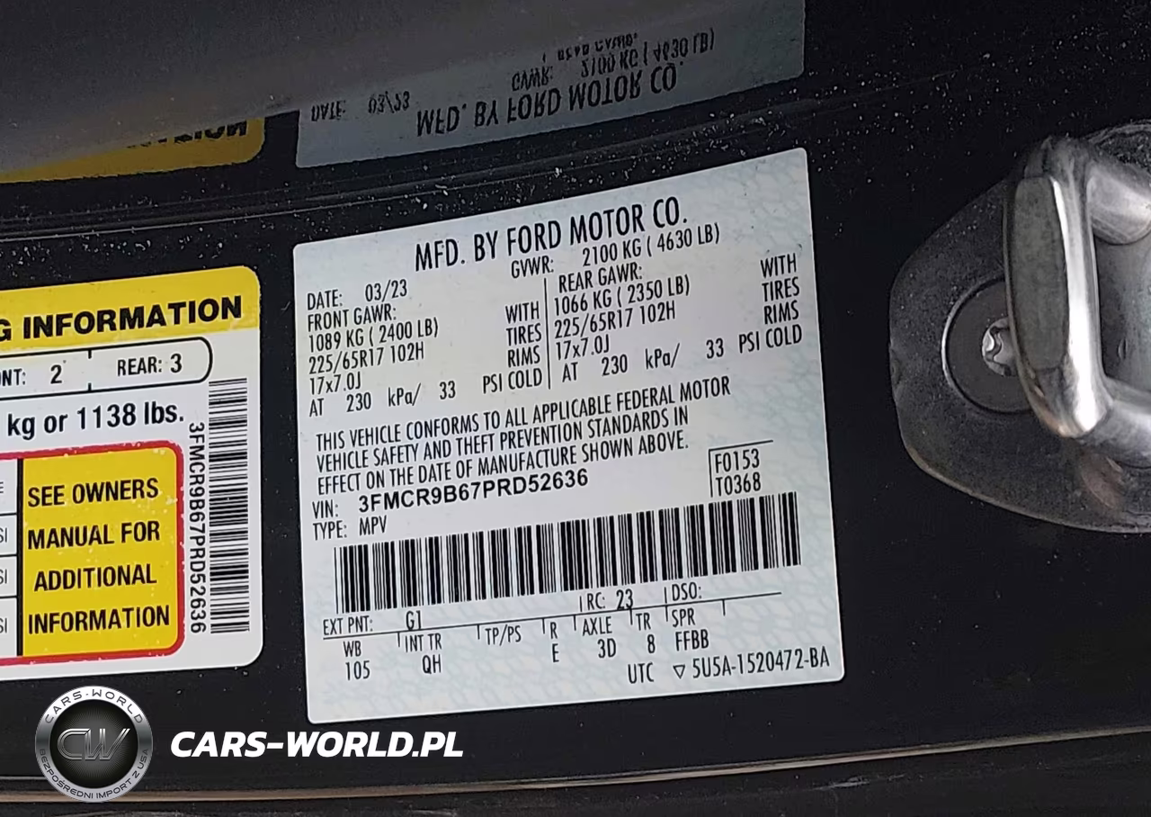 2023 Ford Bronco Sport Big Bend VIN:3FMCR9B67PRD52636 - 9