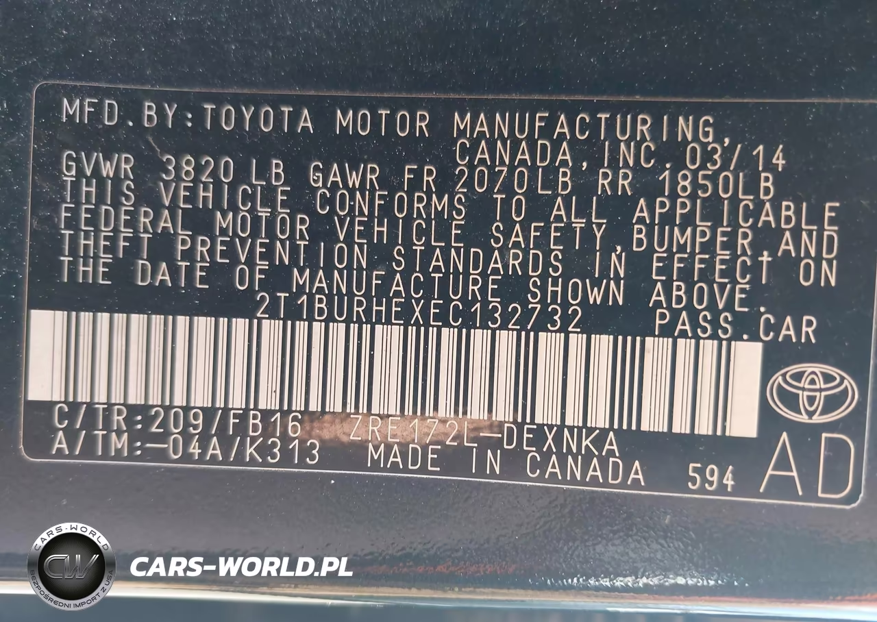 2014 Toyota Corolla Le VIN:2T1BURHEXEC132732 - 9