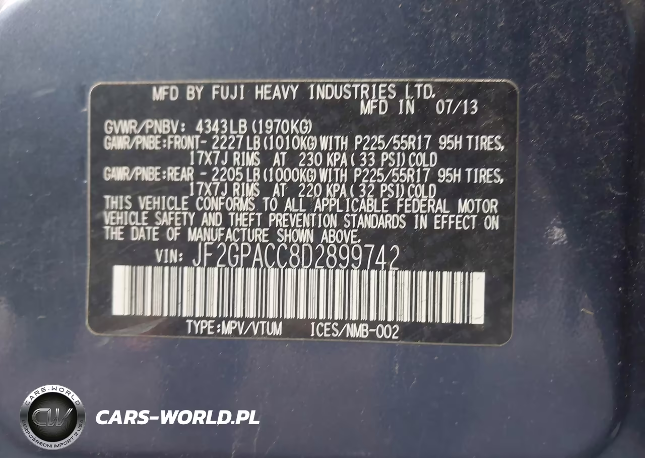 2013 Subaru Xv Crosstrek 2.0I Premium VIN:JF2GPACC8D2899742 - 9