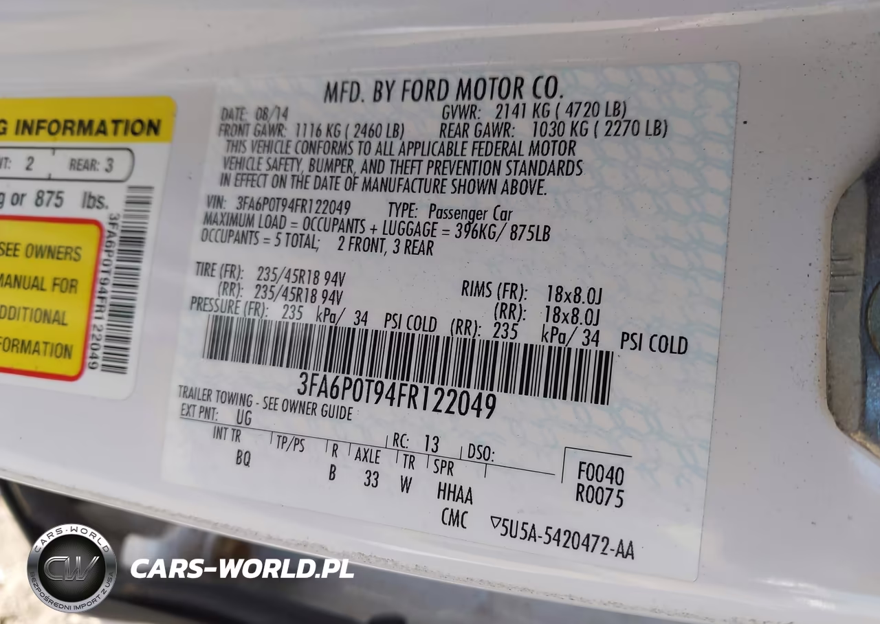 2015 Ford Fusion Se VIN:3FA6P0T94FR122049 - 9