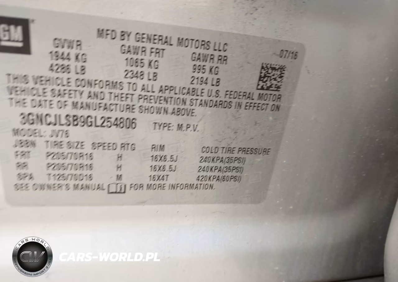 2016 Chevrolet Trax Lt VIN:3GNCJLSB9GL254806 - 9