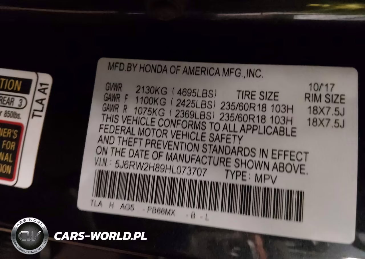 2017 Honda Cr-V Ex-L-Ex-L Navi VIN:5J6RW2H89HL073707 - 9