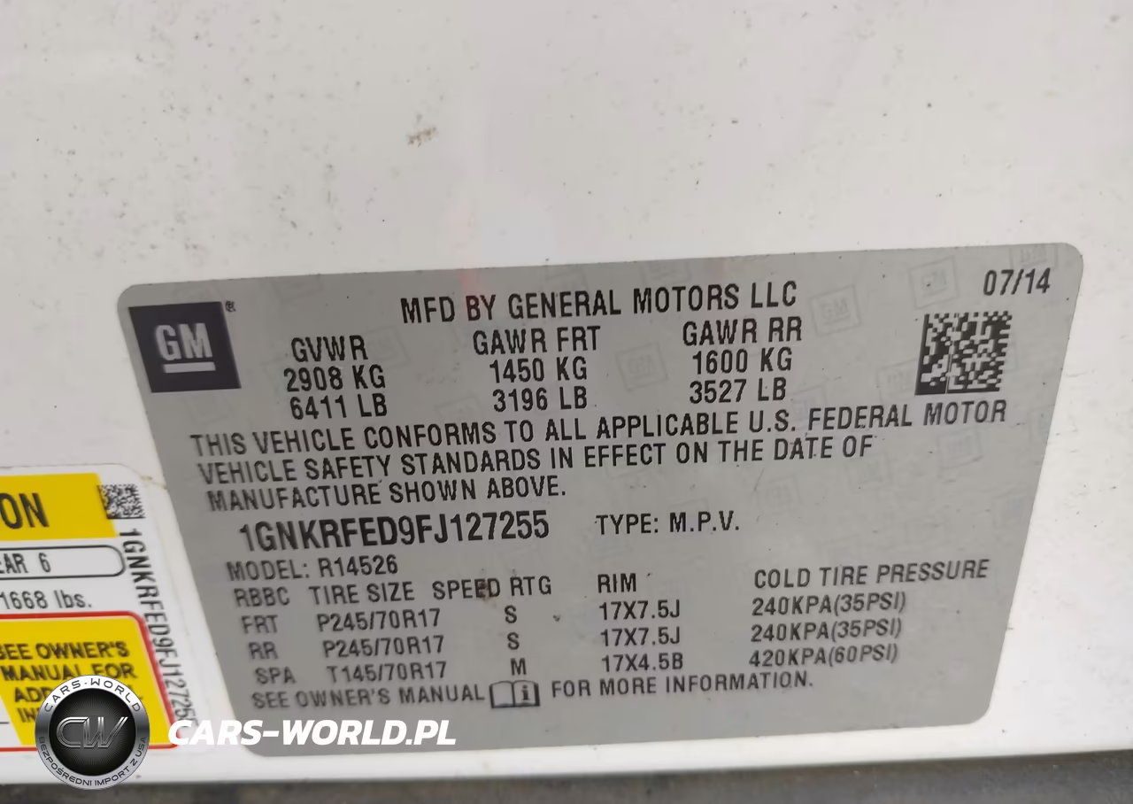 2015 Chevrolet Traverse Ls VIN:1GNKRFED9FJ127255 - 9