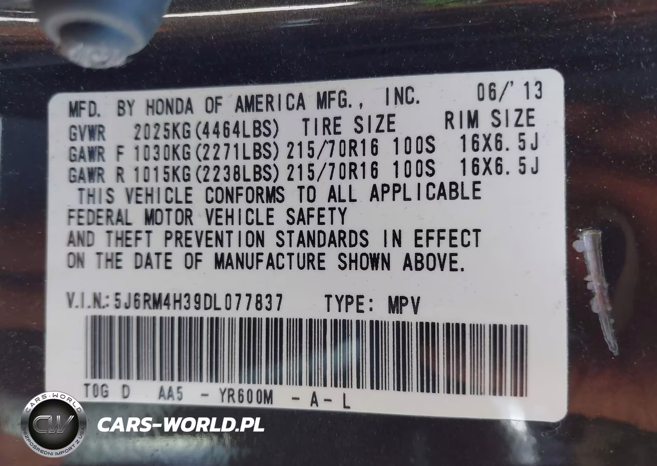 2013 Honda Cr-V Lx VIN:5J6RM4H39DL077837 - 9