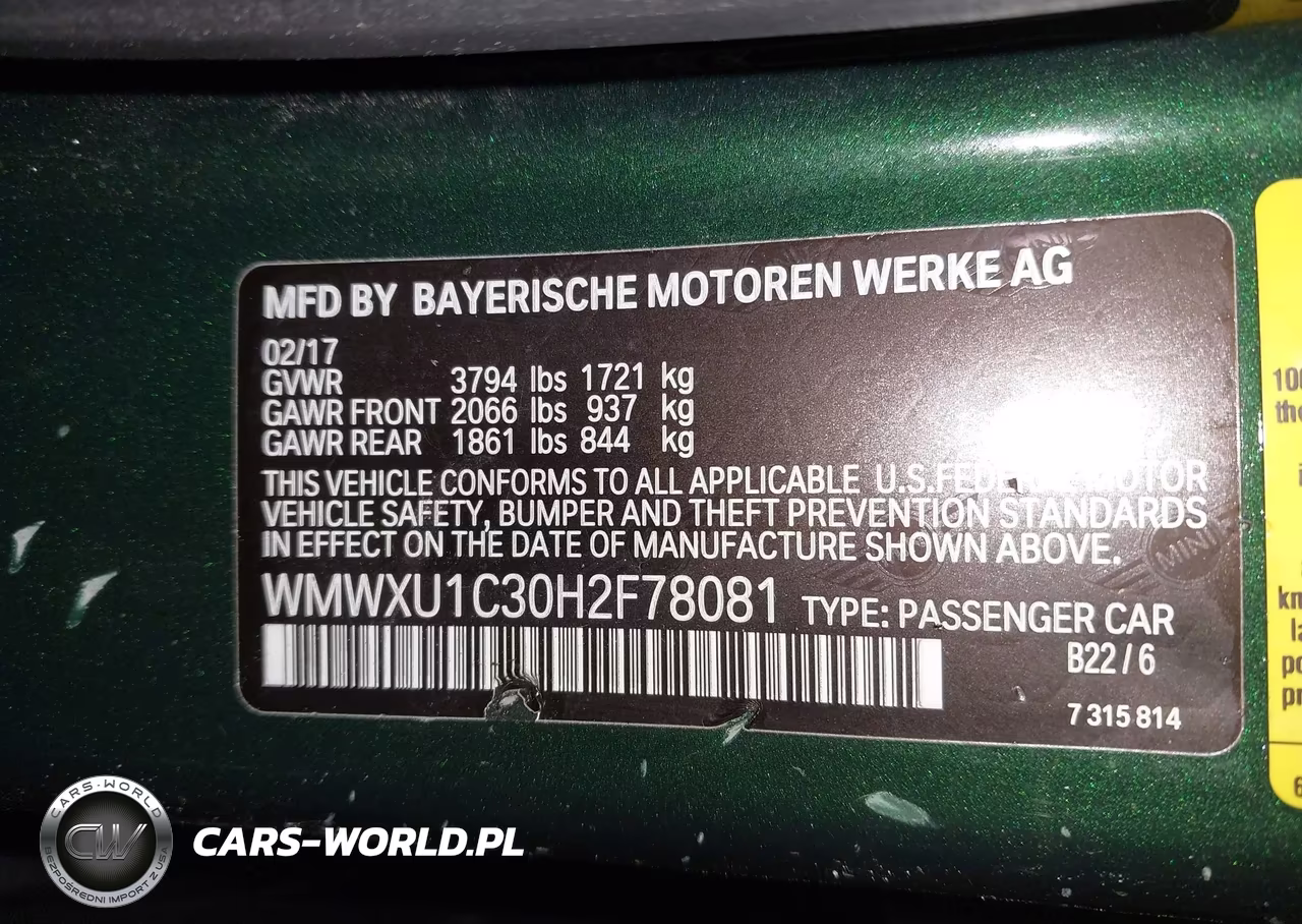 2017 Mini Hardtop Cooper VIN:WMWXU1C30H2F78081 - 9
