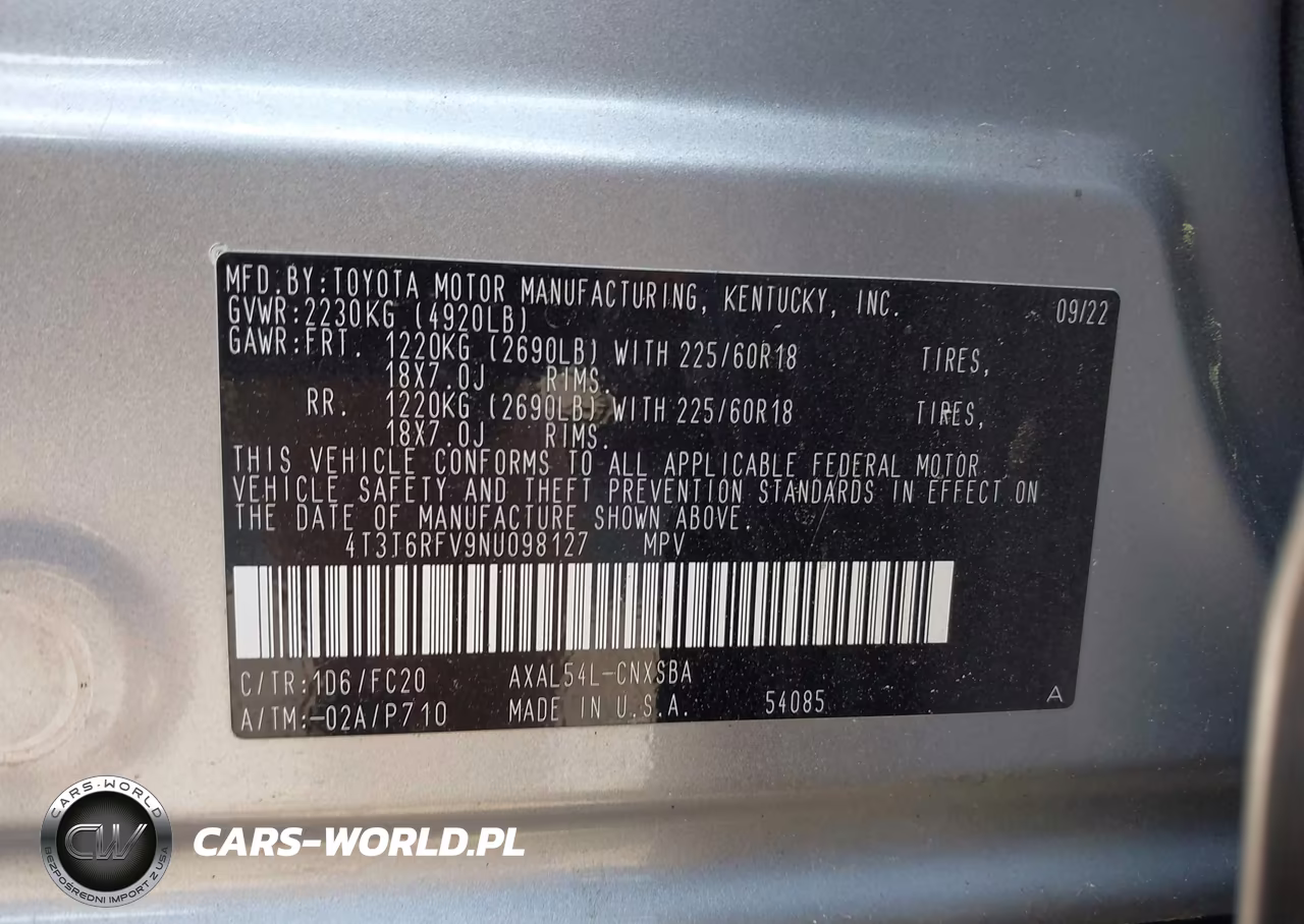 2022 Toyota Rav4 Hybrid Se VIN:4T3T6RFV9NU098127 - 9