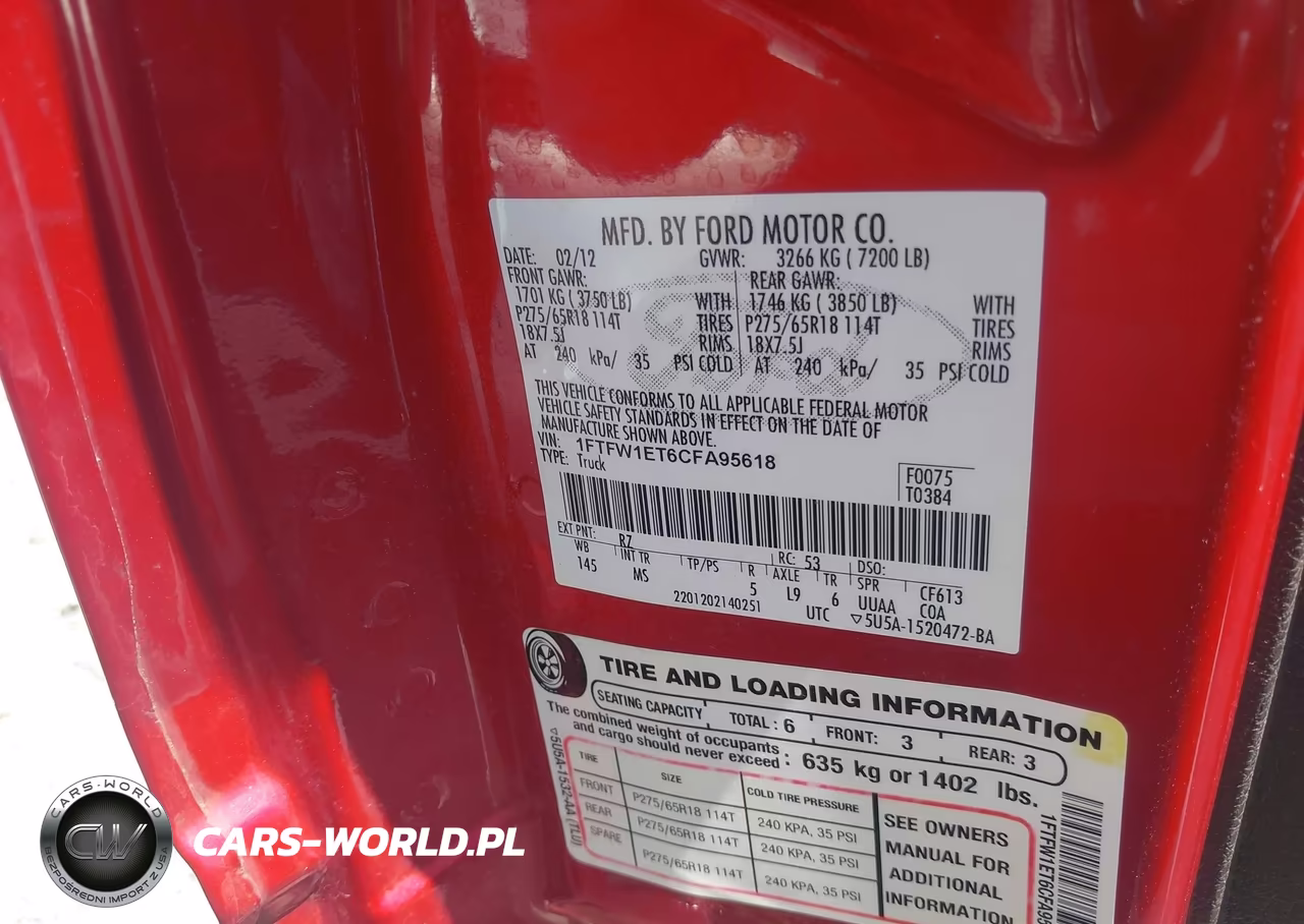 2012 Ford F150 Supercrew VIN:1FTFW1ET6CFA95618 - 9